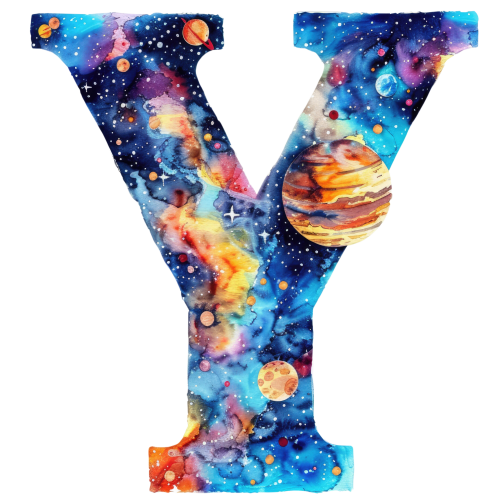 (s369-7) Space Galaxy Monogram Letter All Letters A-Z Numbers 0-9