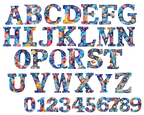 (s369-7) Space Galaxy Monogram Letter All Letters A-Z Numbers 0-9