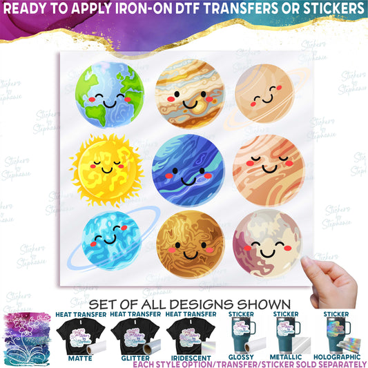 (s369-S4) Set of 9 Earth, Sun and Planets