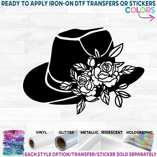 (s036-1-F2) Floral Cowboy Hat