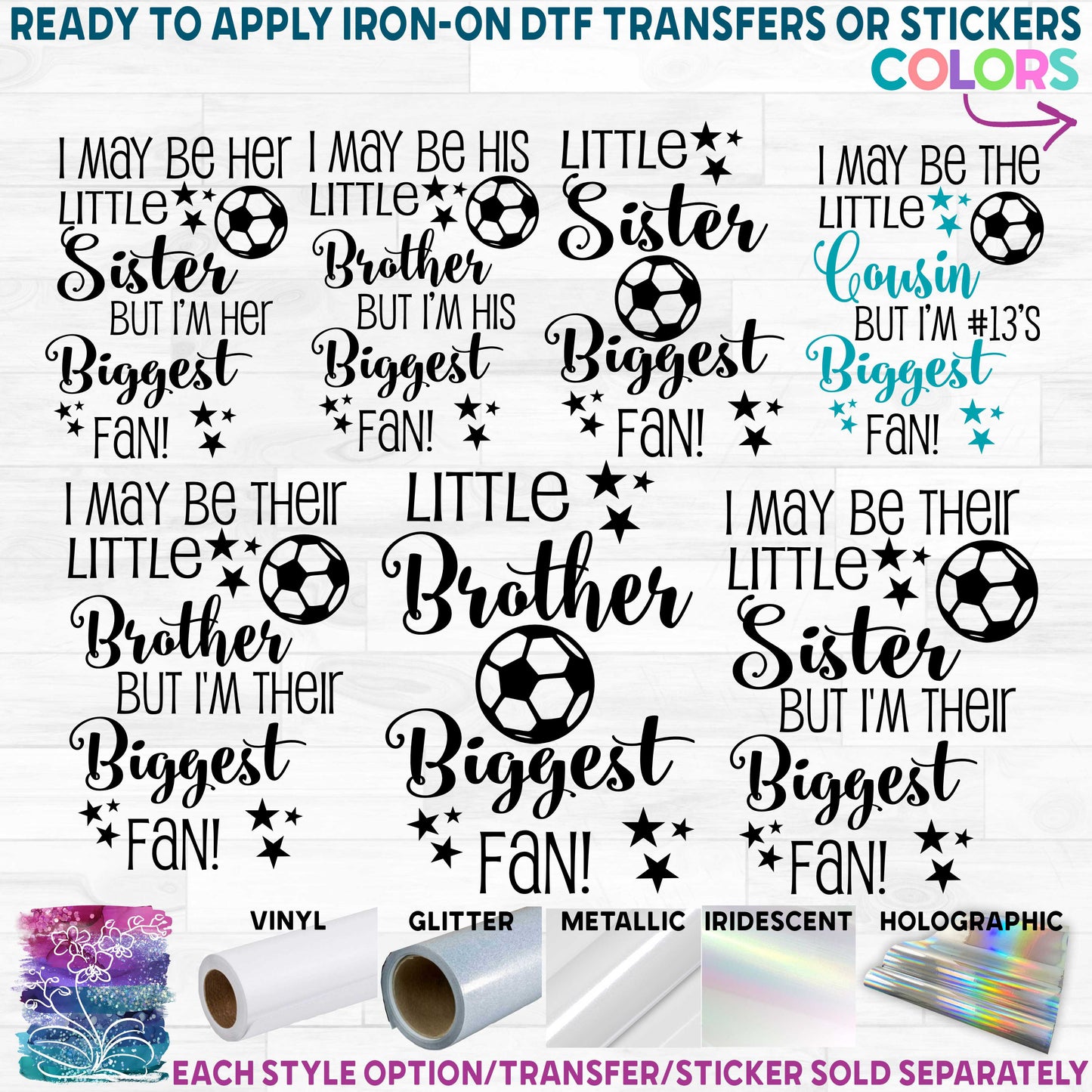 (s371-1F) Biggest Fan Soccer Printed Heat Transfer or Sticker