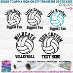 (s371-2E) Little Brother, Sister, Cousin Biggest Fan Volleyball Team Name Custom Text