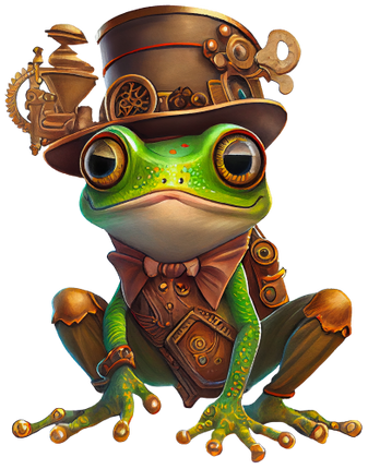 (s372-1-C)  Steampunk Frog