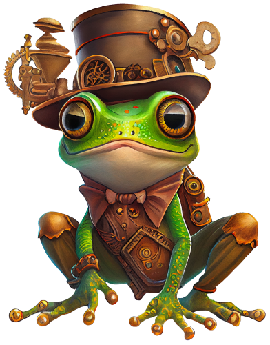 (s372-1-C)  Steampunk Frog