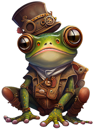 (s372-1-D)  Steampunk Frog
