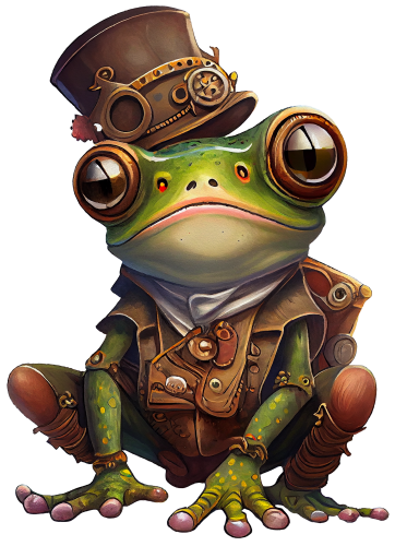 (s372-1-D)  Steampunk Frog