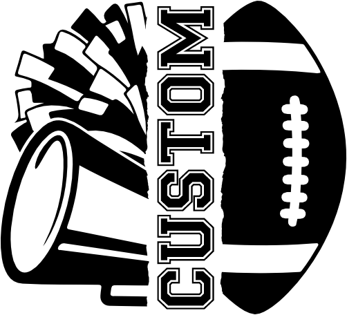 (373-B) Football & Cheer Custom Iron-On Transfer