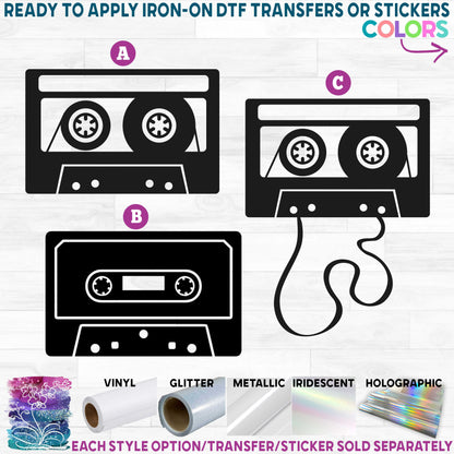 (s375) Cassette Tape Tapes Silhouette