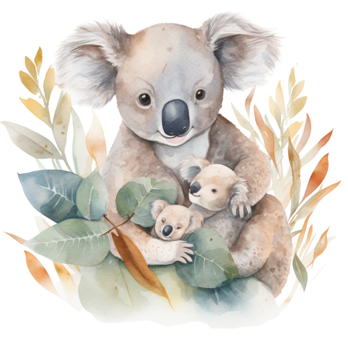 (s376-M) Mama & Baby Koala