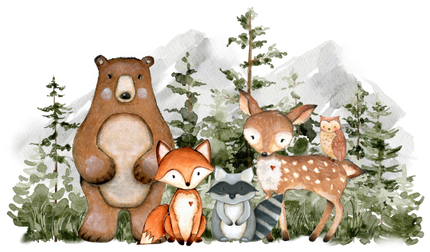 (s379-1-I) Forest Woodland Animals Group