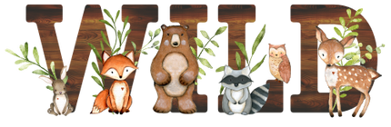 (s379-2) Forest Woodland Animals Group Wild