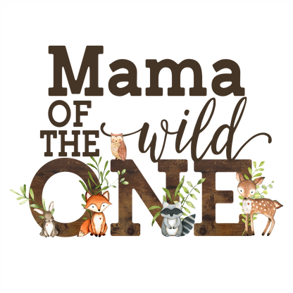 (s379-3) Wild One Baby Forest Animals Family Custom Text