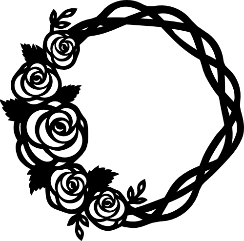 (038-02-D) Rose Roses Flower Frame