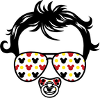 (382-Disney) Messy Bun Hair Mom Girl Dad Boy Baby Mickey Mouse Sunglasses