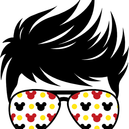 (382-Disney-E) Messy Bun Hair Boy Mickey Mouse Sunglasses