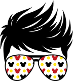 (382-Disney) Messy Bun Hair Mom Girl Dad Boy Baby Mickey Mouse Sunglasses