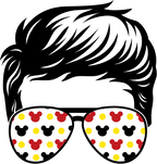 (382-Disney) Messy Bun Hair Mom Girl Dad Boy Baby Mickey Mouse Sunglasses