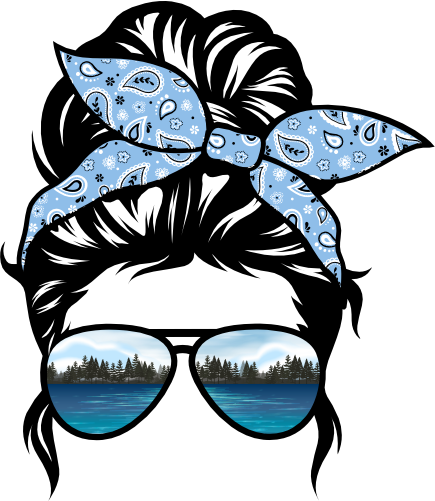 (382-Lake) Messy Bun Hair Mom Girl Dad Boy Baby Lake View Sunglasses