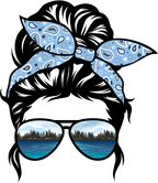 (382-Lake) Messy Bun Hair Mom Girl Dad Boy Baby Lake View Sunglasses