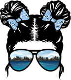 (382-Lake) Messy Bun Hair Mom Girl Dad Boy Baby Lake View Sunglasses