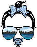 (382-Lake) Messy Bun Hair Mom Girl Dad Boy Baby Lake View Sunglasses