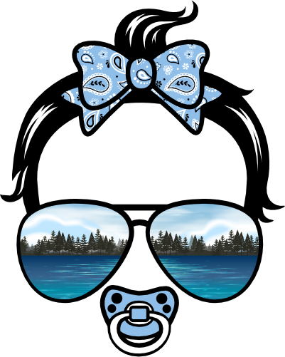 (s382-Lake-C) Messy Hair Baby Girl Lake View Sunglasses