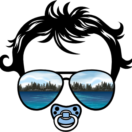 (382-Lake-D) Messy Bun Hair Baby Boy Lake View Sunglasses