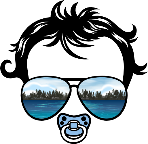 (382-Lake-D) Messy Bun Hair Baby Boy Lake View Sunglasses