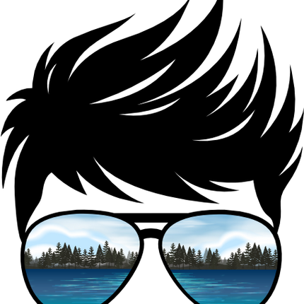 (382-Lake-E) Messy Bun Hair Boy Lake View Sunglasses