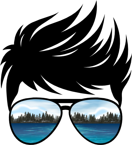 (382-Lake-E) Messy Bun Hair Boy Lake View Sunglasses