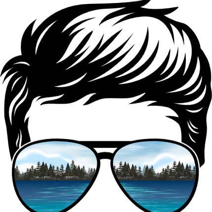 (382-Lake-F) Messy Bun Hair Boy Lake View Sunglasses