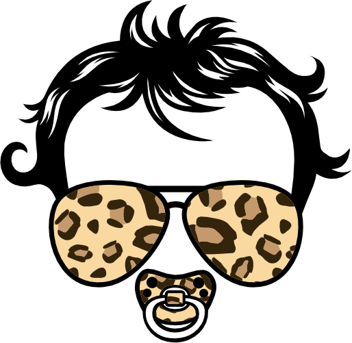 (382-P4011-D) Messy Bun Hair Baby Boy Leopard Print Sunglasses