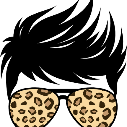 (382-P4011-E) Messy Bun Hair Boy Leopard Print Sunglasses