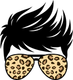 (382-P4011) Messy Bun Hair Mom Girl Dad Boy Baby Leopard Print Sunglasses