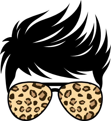 (382-P4011-E) Messy Bun Hair Boy Leopard Print Sunglasses