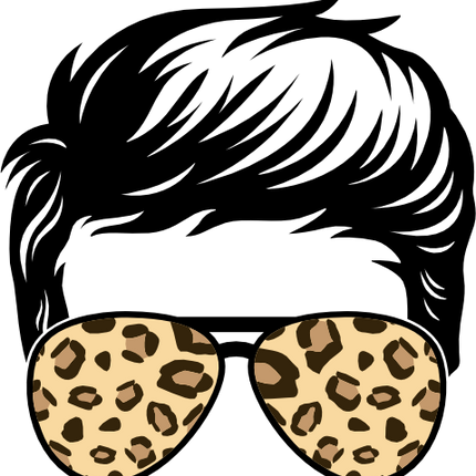 (382-P4011-F) Messy Bun Hair Boy Leopard Print Sunglasses