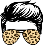 (382-P4011) Messy Bun Hair Mom Girl Dad Boy Baby Leopard Print Sunglasses