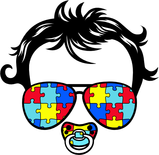 (382-P6301-D) Messy Bun Hair Baby Boy Autism Puzzle Sunglasses