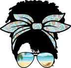 (383-Beach) African American Messy Bun Mom Girl Dad Boy Baby Beach View Sunglasses