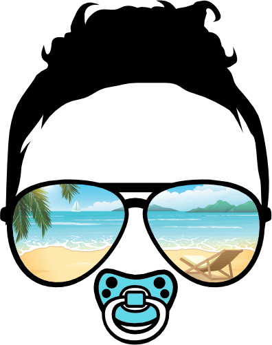(s383-Beach-D) African American Messy Hair Baby Boy Beach View Sunglasses