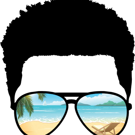 (383-Beach) African American Messy Bun Mom Girl Dad Boy Baby Beach View Sunglasses