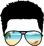 (383-Beach) African American Messy Bun Mom Girl Dad Boy Baby Beach View Sunglasses
