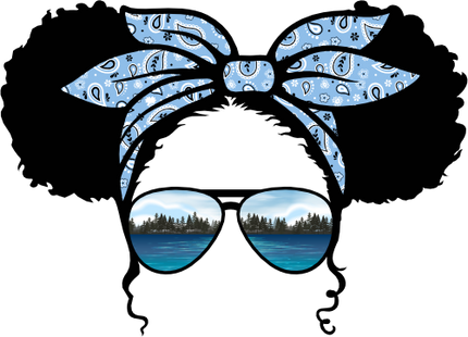 (383-Lake) African American Messy Bun Mom Girl Dad Boy Baby Lake View Sunglasses