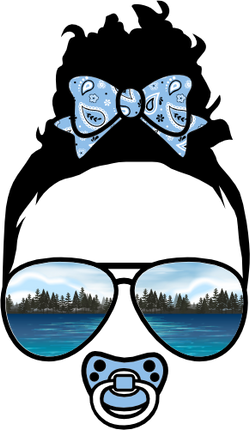 (383-Lake) African American Messy Bun Mom Girl Dad Boy Baby Lake View Sunglasses