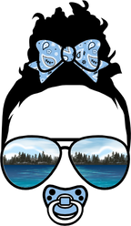 (383-Lake) African American Messy Bun Mom Girl Dad Boy Baby Lake View Sunglasses