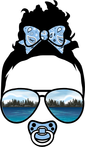 (s383-Lake-C) African American Messy Bun Baby Girl Lake View Sunglasses