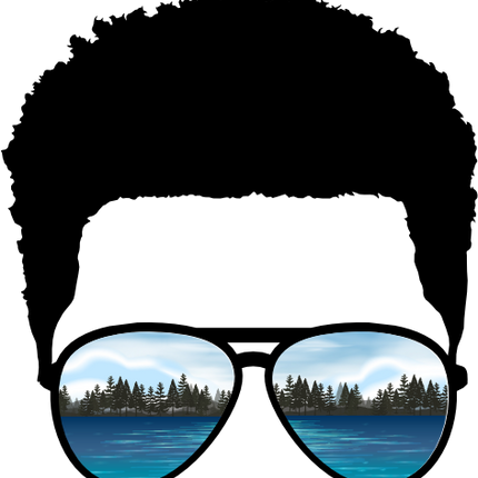 (383-Lake) African American Messy Bun Mom Girl Dad Boy Baby Lake View Sunglasses