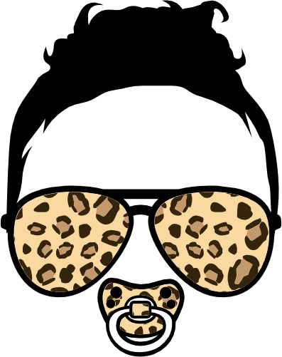 (s383-P4011-D) African American Messy Hair Baby Boy Leopard Print Sunglasses