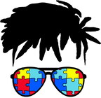 (383-P6301) African American Messy Bun Mom Girl Dad Boy Baby Autism Puzzle Sunglasses