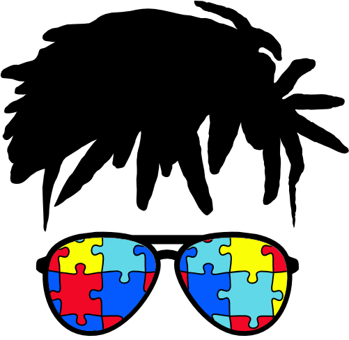 (s383-P6301-E) African American Messy Hair Kid Boy Austism Puzzle Sunglasses